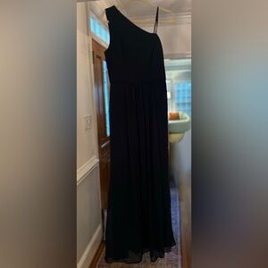Adrianna Papell Black One Shoulder Dress